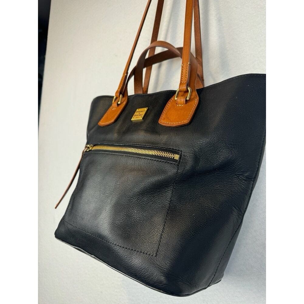 Dooney & Bourke Morgan Saddle Shoulder Bag Black Brown Leather‎ - Picture 6 of 14